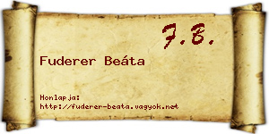 Fuderer Beáta névjegykártya